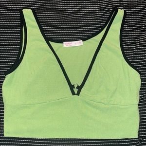 green tank top